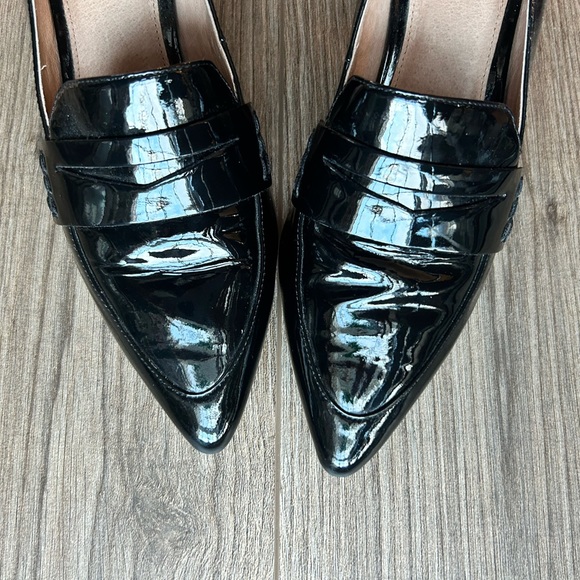 Halogen Black Patent Leather Heeled Loafers | 8.5 - Picture 2 of 9